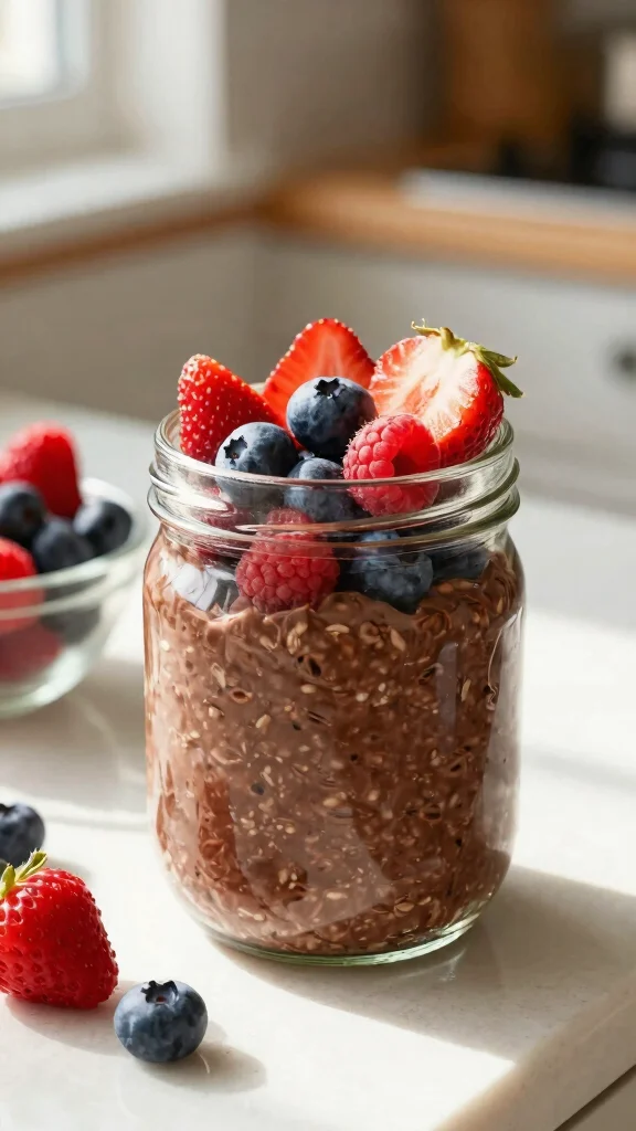 17 Chocolate Strawberry Overnight Oats Recipes - Sweet and Protein-Packed Breakfasts - 16. Chocolate Strawberry Overnight Oats with Berry Medley 1