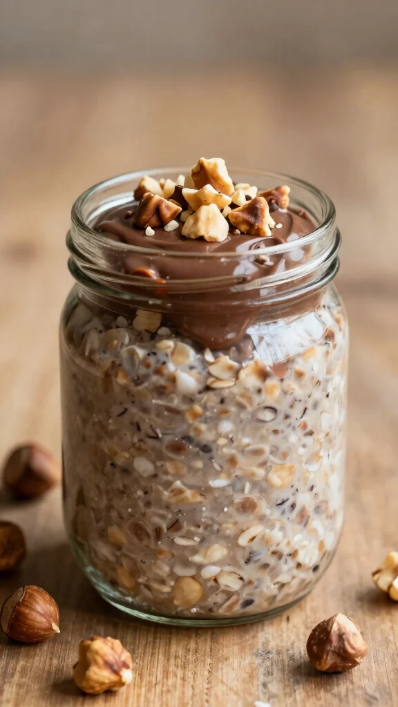 17 Easy Overnight Oats Recipes - Quick, Healthy, and Protein-Packed Meals - 12. Chocolate Hazelnut Overnight Oats 1