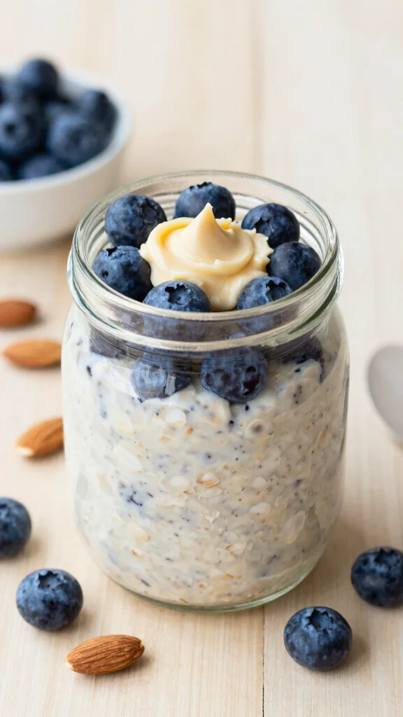 17 Easy Overnight Oats Recipes - Quick, Healthy, and Protein-Packed Meals - 13. Blueberry Almond Overnight Oats 1