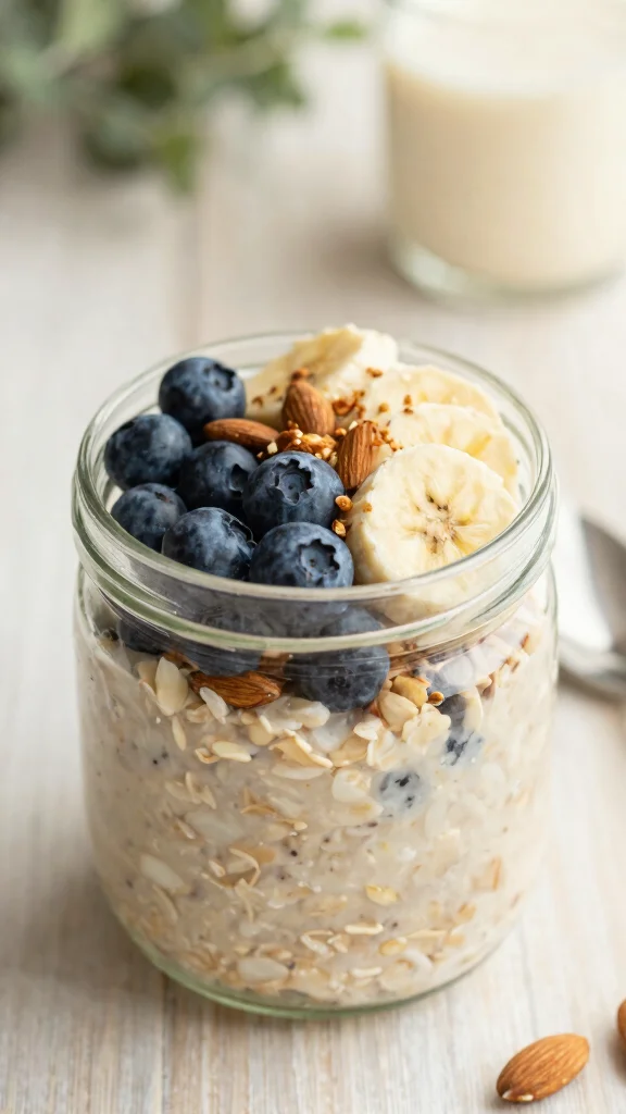 17 Low-Calorie Overnight Oats Recipes Under 200 Calories - Healthy and Filling Breakfasts - 1. Classic Vanilla Almond Overnight Oats 1