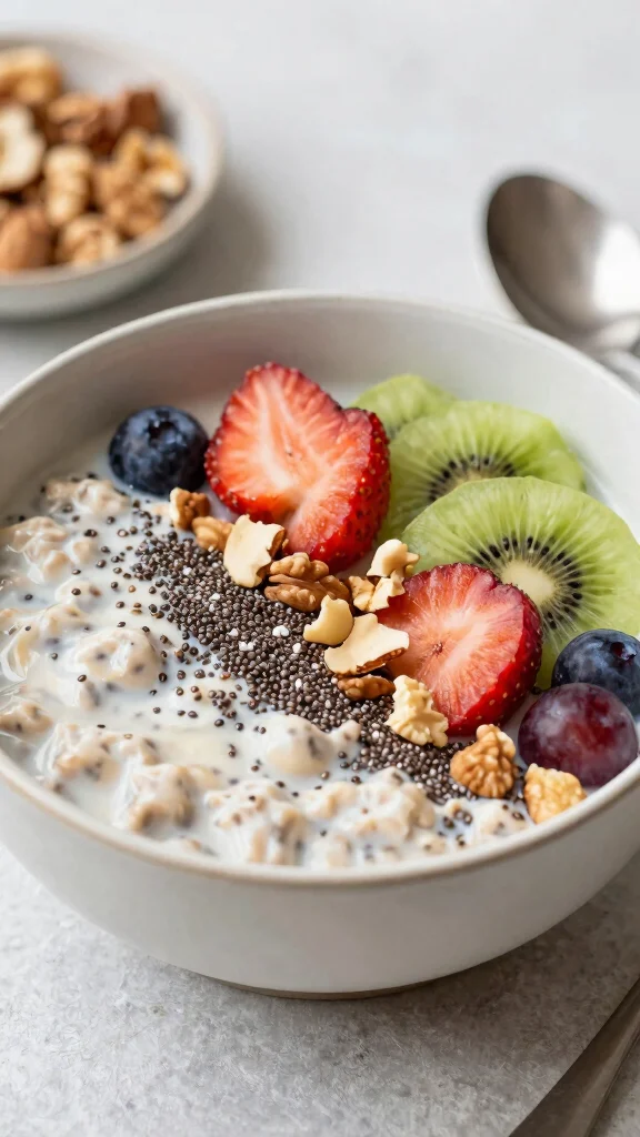 17 Low-Calorie Overnight Oats Recipes Under 200 Calories - Healthy and Filling Breakfasts - 13. Chia Seed Overnight Oats 1