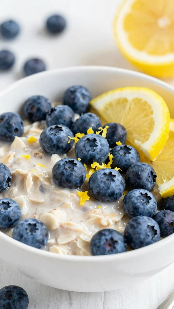 17 Low-Calorie Overnight Oats Recipes Under 200 Calories - Healthy and Filling Breakfasts - 15. Blueberry Lemon Overnight Oats 1