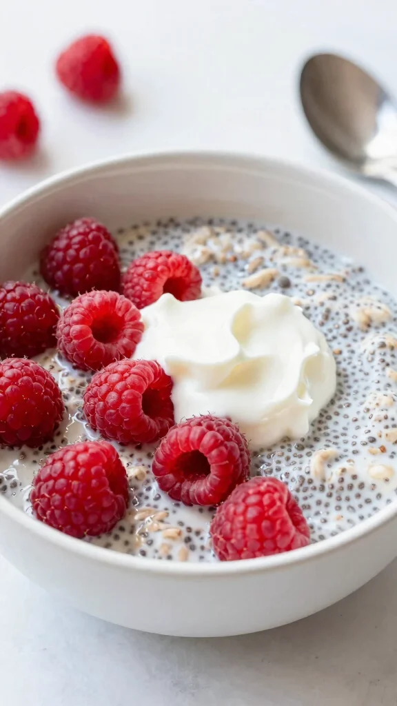 17 Low-Calorie Overnight Oats Recipes Under 200 Calories - Healthy and Filling Breakfasts - 17. Raspberry Chia Overnight Oats 1