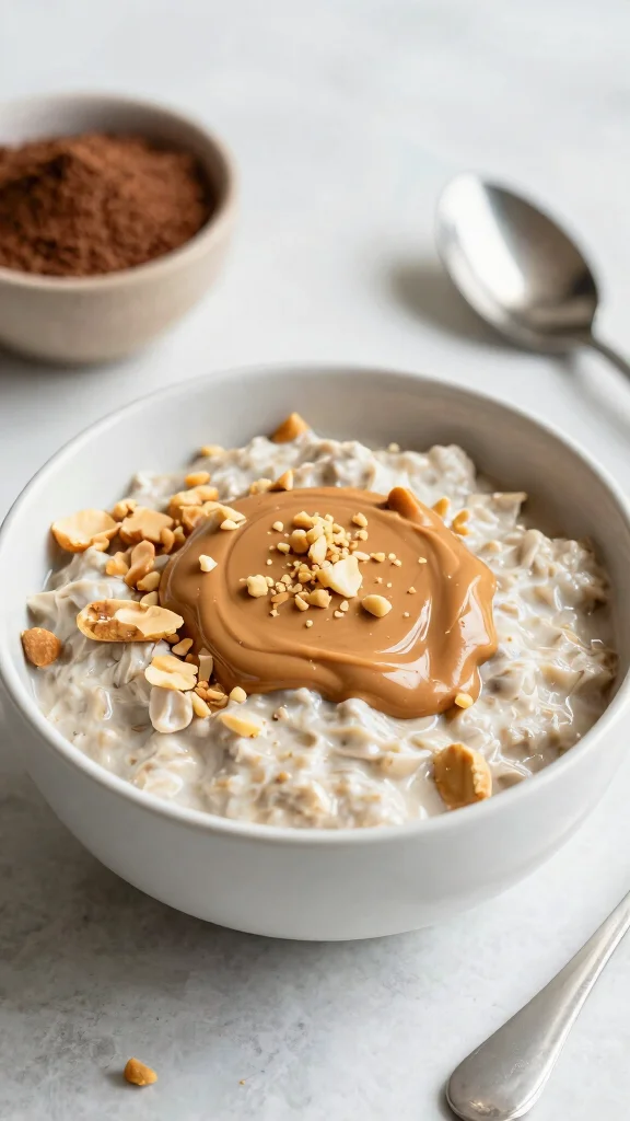17 Low-Calorie Overnight Oats Recipes Under 200 Calories - Healthy and Filling Breakfasts - 4. Peanut Butter Cup Overnight Oats 1