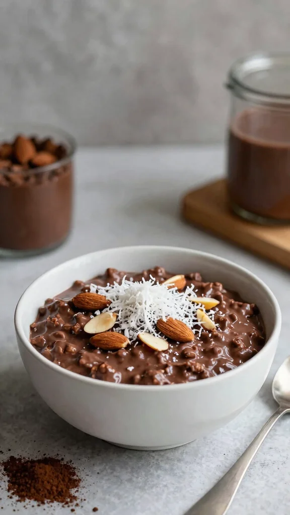 17 Low-Calorie Overnight Oats Recipes Under 200 Calories - Healthy and Filling Breakfasts - 9. Chocolate Almond Joy Overnight Oats 1
