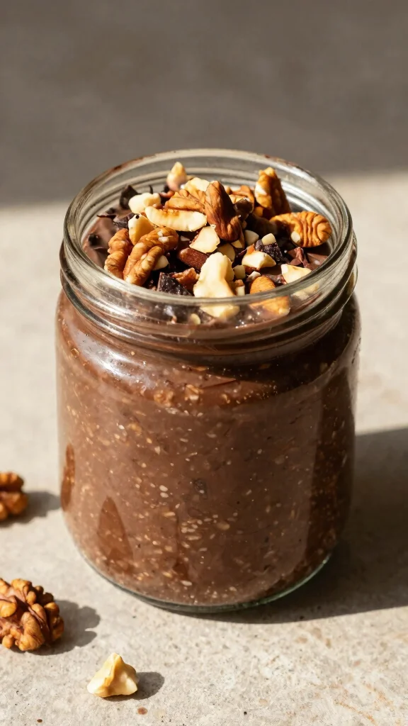 17 Low-Carb Overnight Oats Recipes - Protein-Packed and Healthy Breakfasts - 13. Nutty Chocolate Overnight Oats 1