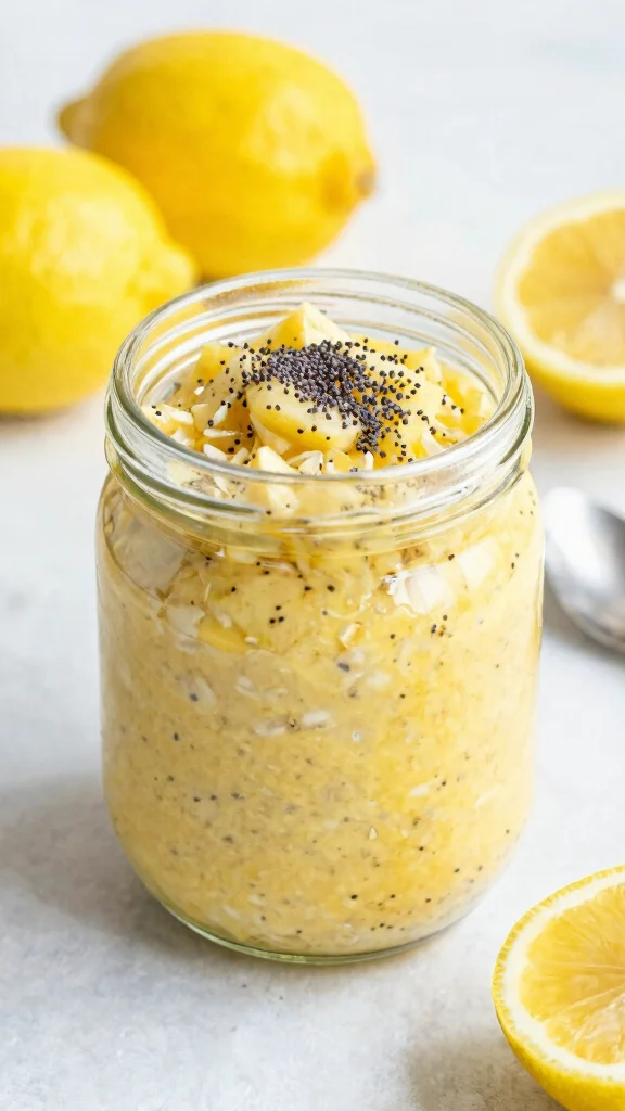17 Low-Carb Overnight Oats Recipes - Protein-Packed and Healthy Breakfasts - 17. Lemon Poppy Seed Overnight Oats 1