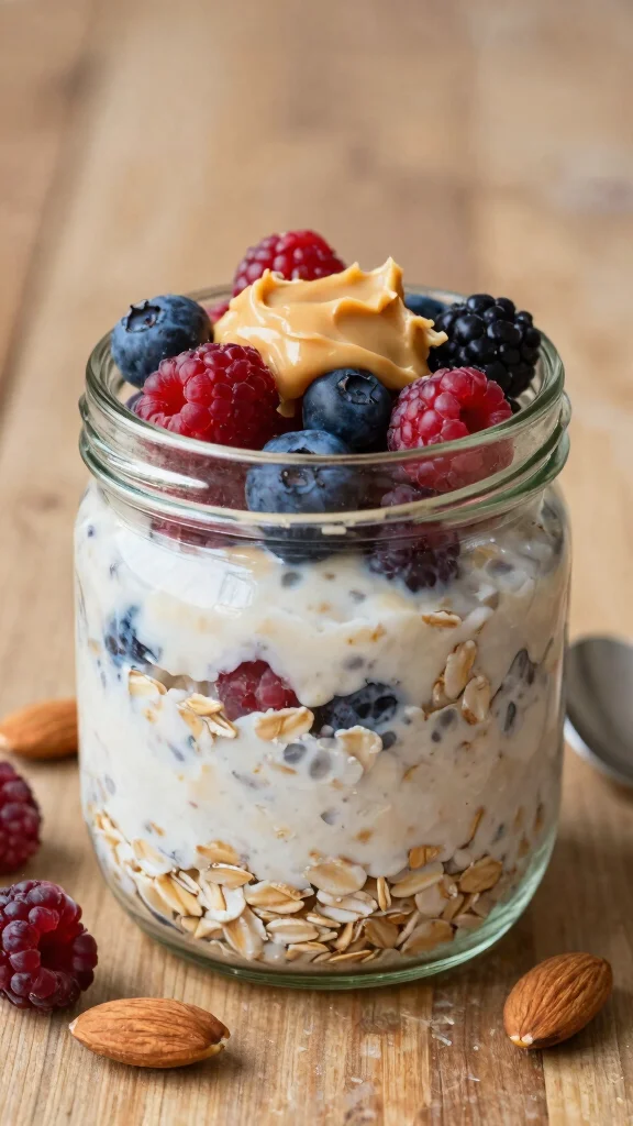 17 Low-Carb Overnight Oats Recipes - Protein-Packed and Healthy Breakfasts - 3. Berry Almond Overnight Oats 1