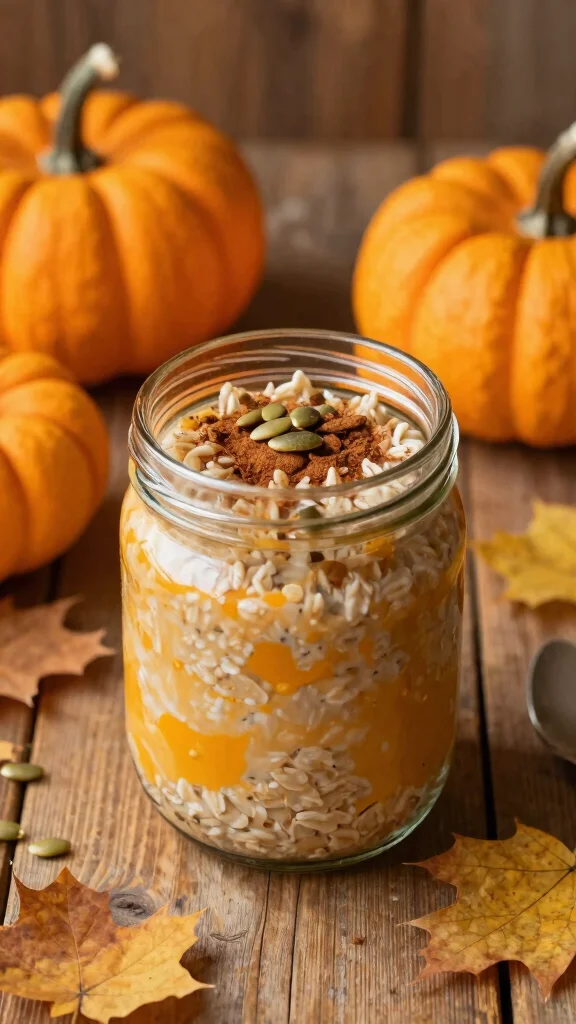 17 Low-Carb Overnight Oats Recipes - Protein-Packed and Healthy Breakfasts - 6. Pumpkin Spice Overnight Oats 1