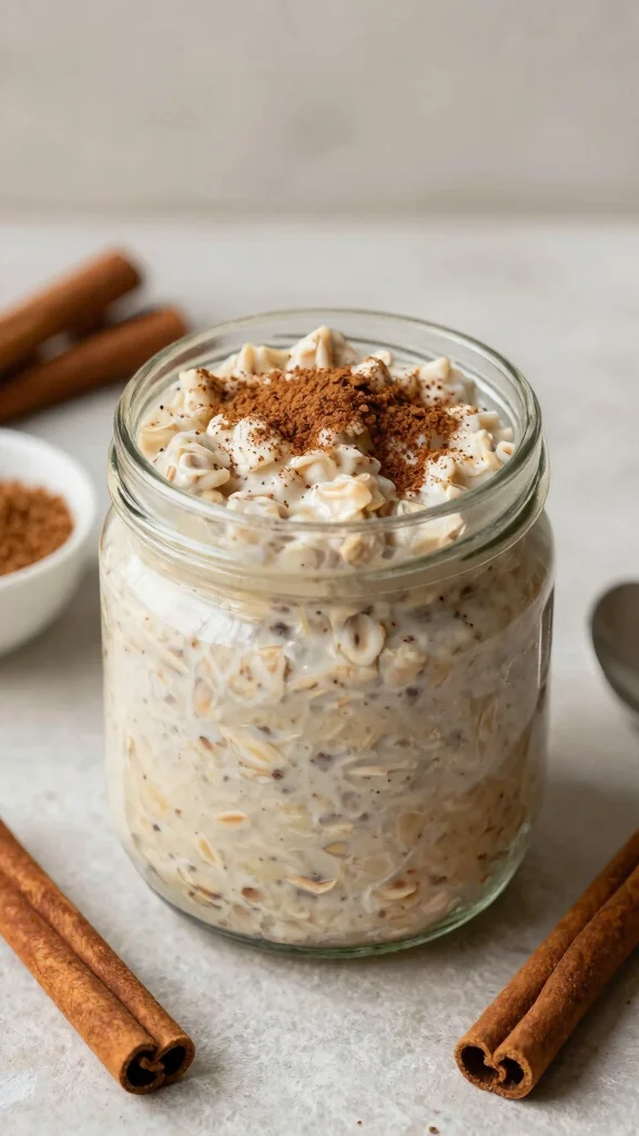 17 Low-Carb Overnight Oats Recipes - Protein-Packed and Healthy Breakfasts - 8. Cinnamon Roll Overnight Oats 1
