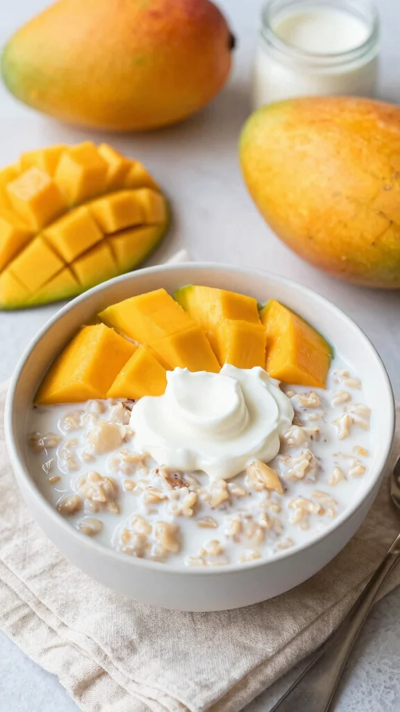 17 Mango Coconut Overnight Oats Recipes - Tropical, Healthy, and Protein-Packed Breakfasts - 10. Mango Coconut Overnight Oats with Coconut Yogurt 1