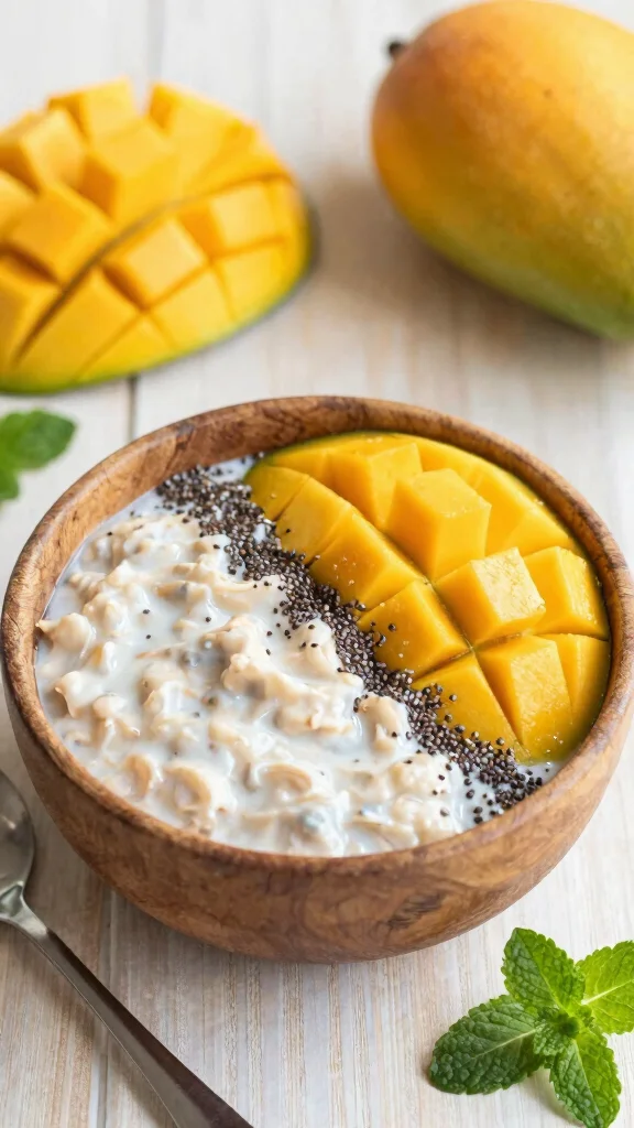 17 Mango Coconut Overnight Oats Recipes - Tropical, Healthy, and Protein-Packed Breakfasts - 12. Vegan Mango Coconut Overnight Oats 1