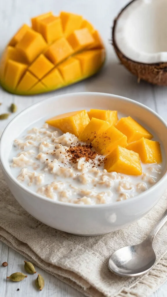 17 Mango Coconut Overnight Oats Recipes - Tropical, Healthy, and Protein-Packed Breakfasts - 15. Mango Coconut Overnight Oats with Cardamom 1