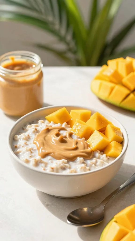 17 Mango Coconut Overnight Oats Recipes - Tropical, Healthy, and Protein-Packed Breakfasts - 7. Mango Coconut Overnight Oats with Nut Butter Swirl 1