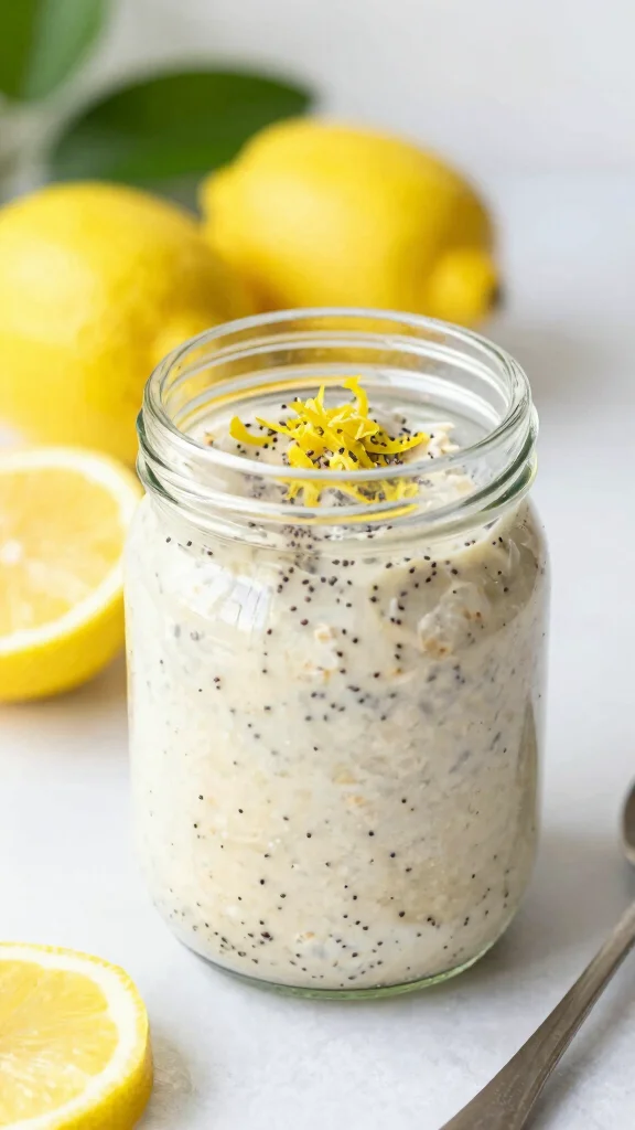 17 Overnight Oats Recipes with Coconut Milk - Healthy and Easy Breakfasts - 11. Lemon Poppy Seed Oats 1