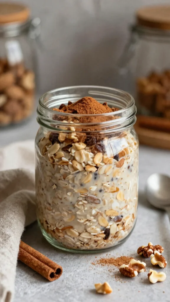 17 Overnight Oats Recipes with Coconut Milk - Healthy and Easy Breakfasts - 12. Nutty Cinnamon Raisin Oats 1