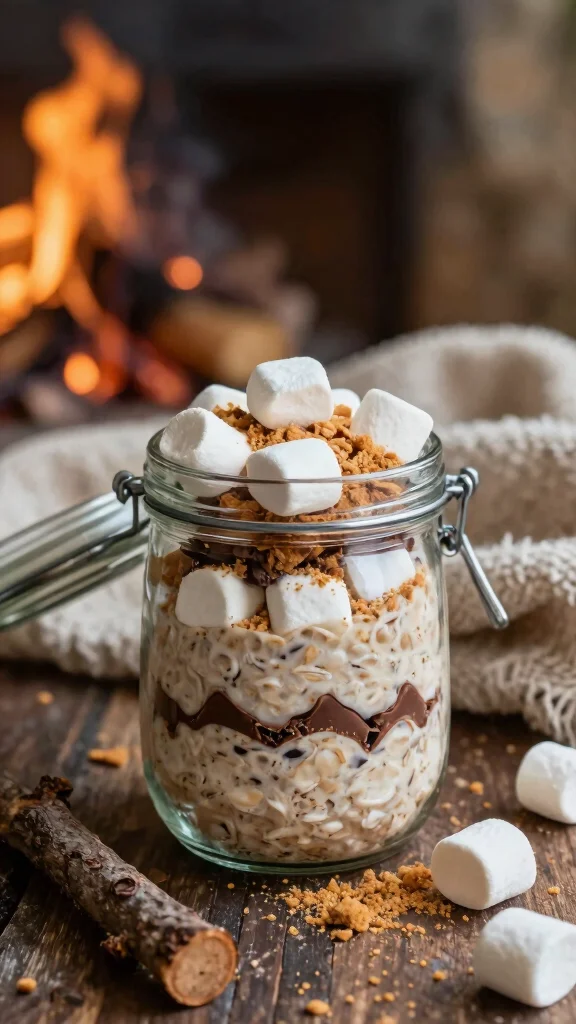 17 Overnight Oats Recipes with Coconut Milk - Healthy and Easy Breakfasts - 14. S’mores Overnight Oats 1