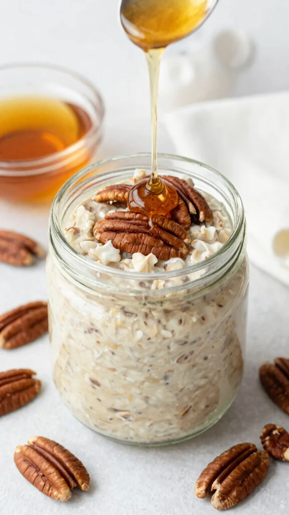 17 Overnight Oats with Chia Seeds Recipes - Fiber-Rich and Healthy Breakfasts - 17. Maple Pecan Overnight Oats 1