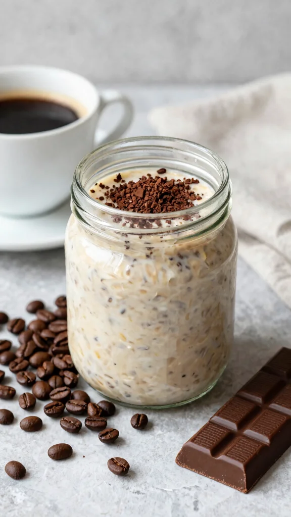 17 Overnight Oats with Chia Seeds Recipes - Fiber-Rich and Healthy Breakfasts - 9. Coffee Infused Overnight Oats 1