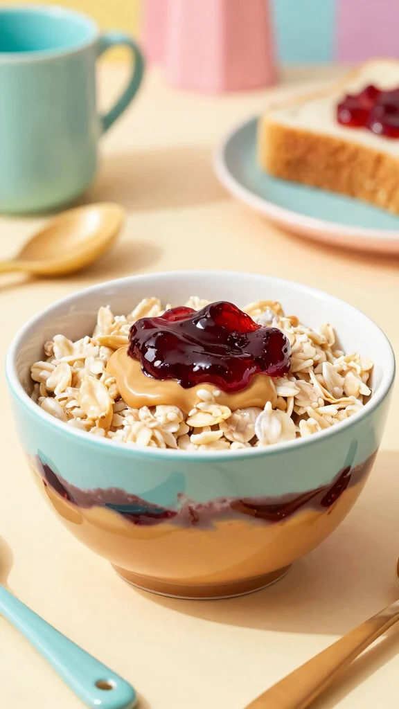 17 Overnight Oats with Peanut Butter Recipes - Creamy and Healthy Breakfasts - 11. Peanut Butter and Jelly Oats 1