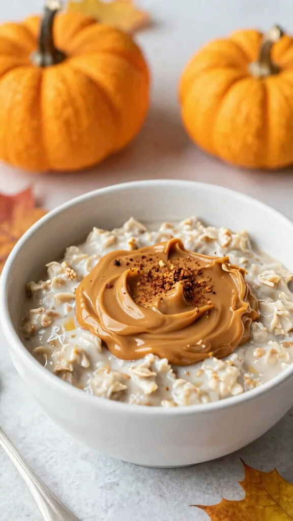 17 Overnight Oats with Peanut Butter Recipes - Creamy and Healthy Breakfasts - 13. Peanut Butter and Pumpkin Oats 1