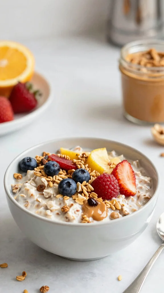 17 Overnight Oats with Peanut Butter Recipes - Creamy and Healthy Breakfasts - 16. Peanut Butter and Granola Oats 1