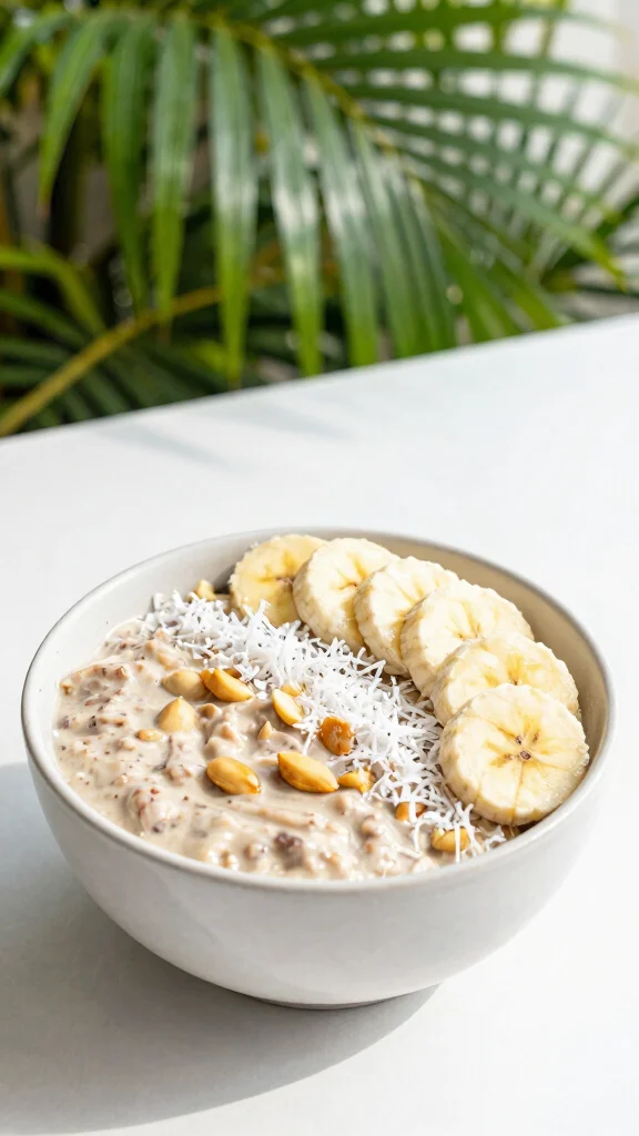 17 Overnight Oats with Peanut Butter Recipes - Creamy and Healthy Breakfasts - 5. Tropical Peanut Butter Oats 1