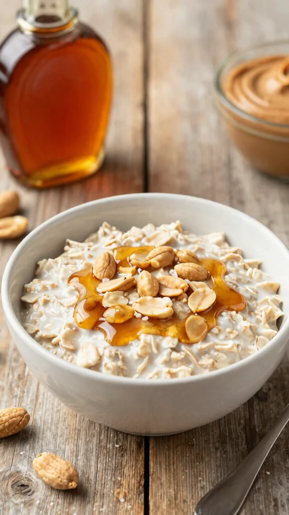 17 Overnight Oats with Peanut Butter Recipes - Creamy and Healthy Breakfasts - 7. Peanut Butter Maple Overnight Oats 1