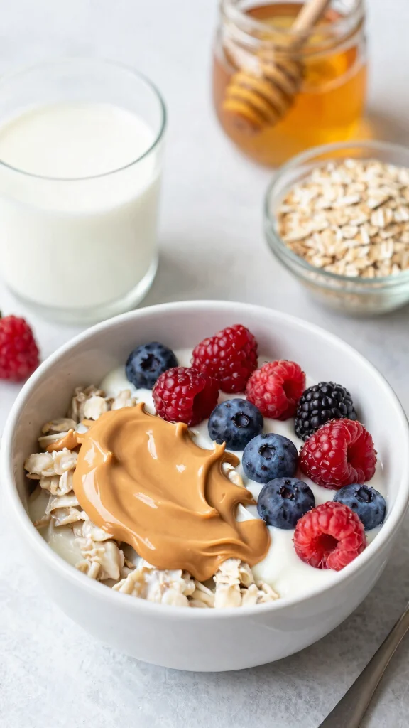 17 Overnight Oats with Peanut Butter Recipes - Creamy and Healthy Breakfasts - 8. Peanut Butter and Yogurt Oats 1