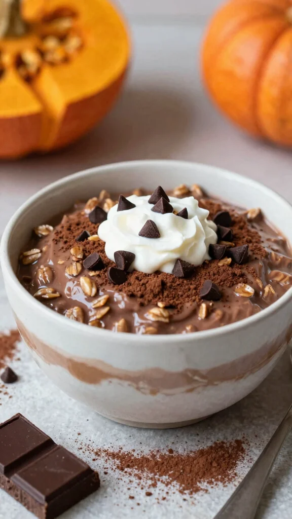 17 Pumpkin Pie Overnight Oats Recipes - Sweet and Healthy Breakfasts - 3. Chocolate Pumpkin Spice Overnight Oats 1
