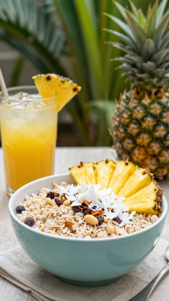17 Rolled Oats Breakfast Recipes - Nutritious and Delicious Morning Meals - 12. Tropical Oats with Pineapple 1