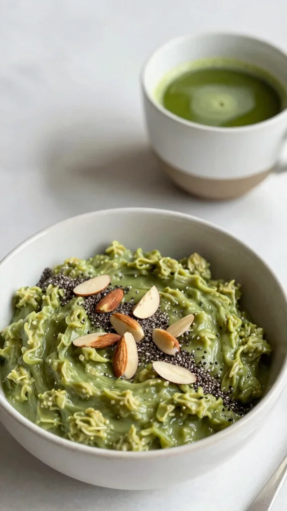 17 Rolled Oats Breakfast Recipes - Nutritious and Delicious Morning Meals - 14. Matcha Oatmeal 1