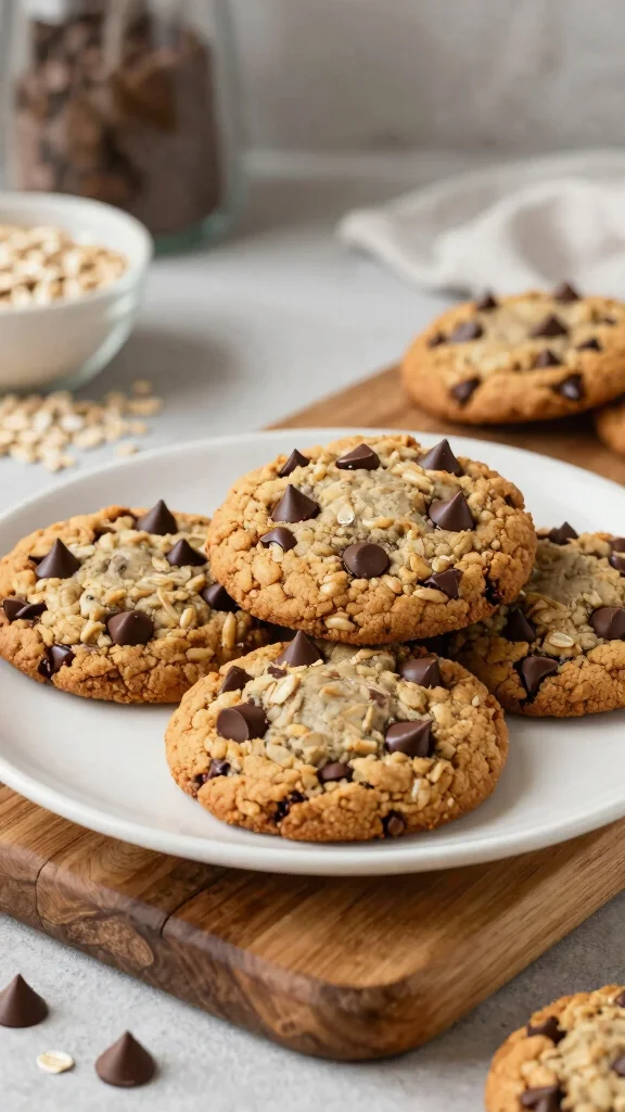 17 Rolled Oats Breakfast Recipes - Nutritious and Delicious Morning Meals - 17. Chocolate Chip Oatmeal Cookies 1