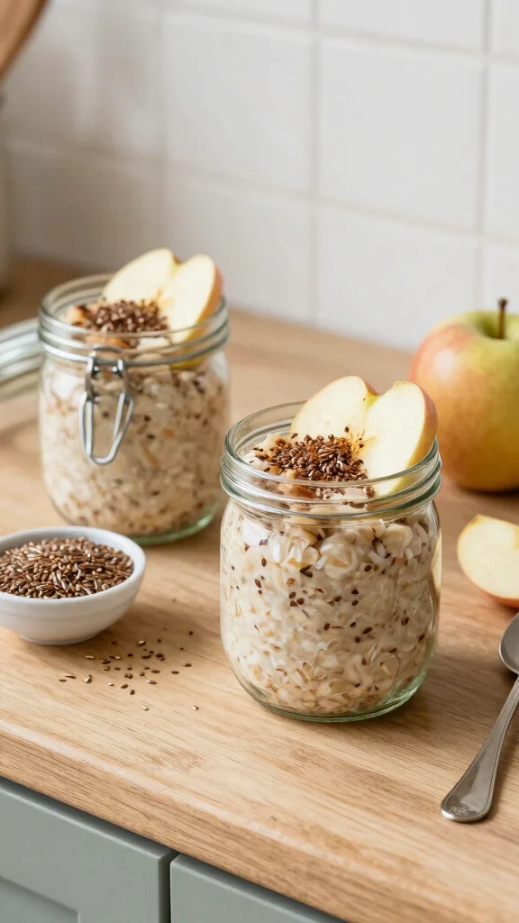 18 Apple Cinnamon Overnight Oats Recipes - Naturally Sweet and Healthy Breakfasts - 11. Apple Cinnamon Oats with Flax Seeds 1