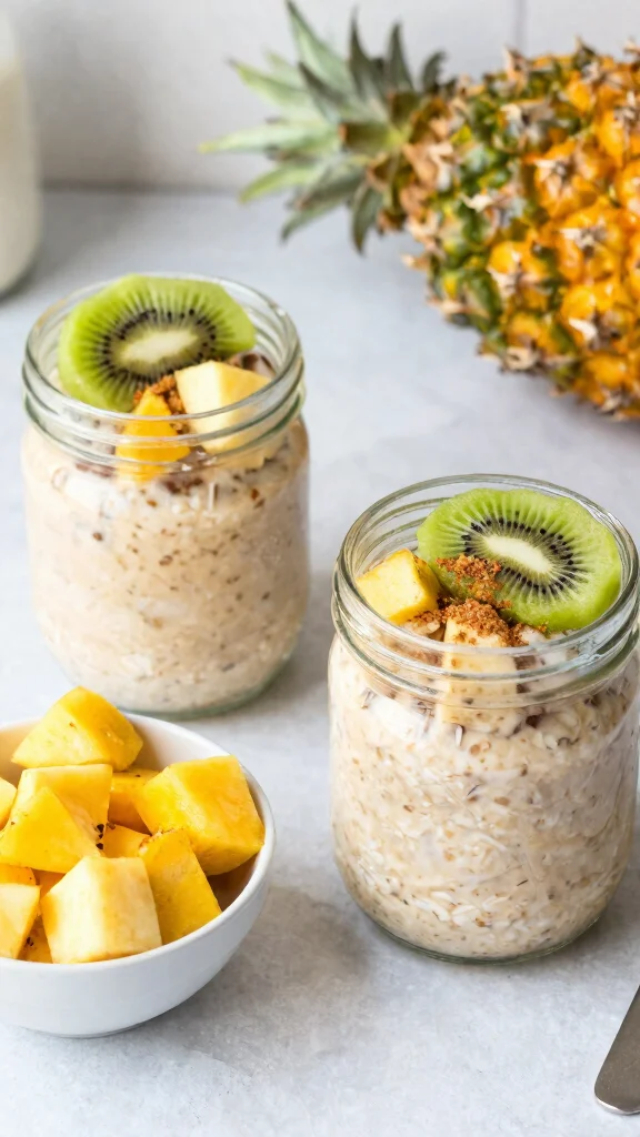 18 Apple Cinnamon Overnight Oats Recipes - Naturally Sweet and Healthy Breakfasts - 17. Tropical Apple Cinnamon Overnight Oats 1