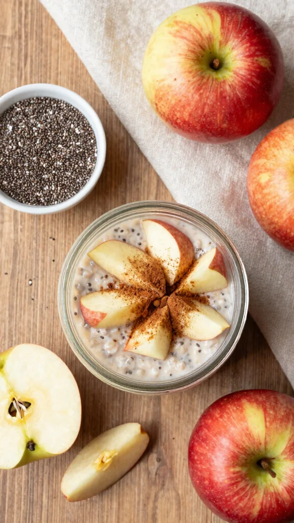 18 Apple Cinnamon Overnight Oats Recipes - Naturally Sweet and Healthy Breakfasts - 3. Chia Seed Apple Cinnamon Overnight Oats 1