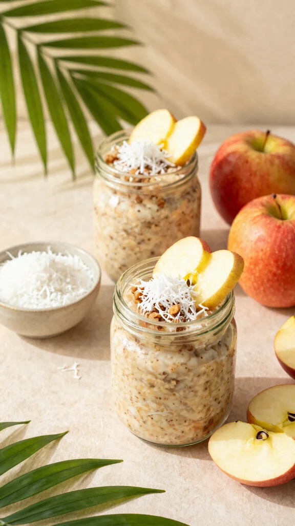 18 Apple Cinnamon Overnight Oats Recipes - Naturally Sweet and Healthy Breakfasts - 7. Apple Cinnamon Overnight Oats with Coconut 1