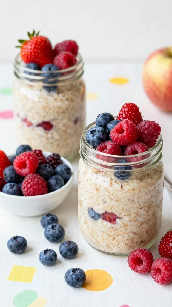 18 Apple Cinnamon Overnight Oats Recipes - Naturally Sweet and Healthy Breakfasts - 8. Berry Apple Cinnamon Overnight Oats 1
