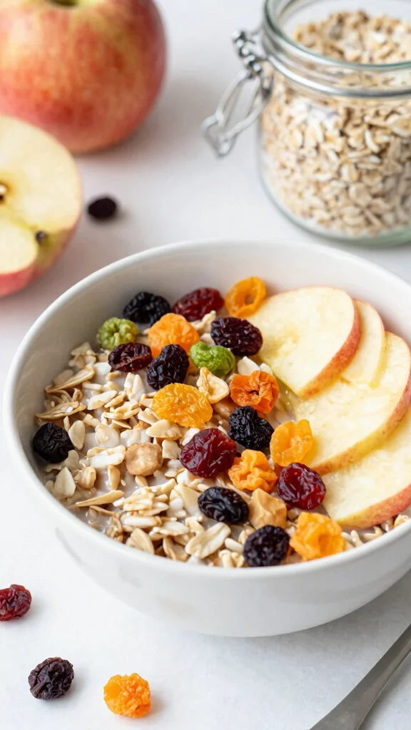 18 Apple Pie Overnight Oats Healthy Recipes - Sweet and Protein-Rich Breakfasts - 11. Apple Pie Overnight Oats with Dried Fruits 1