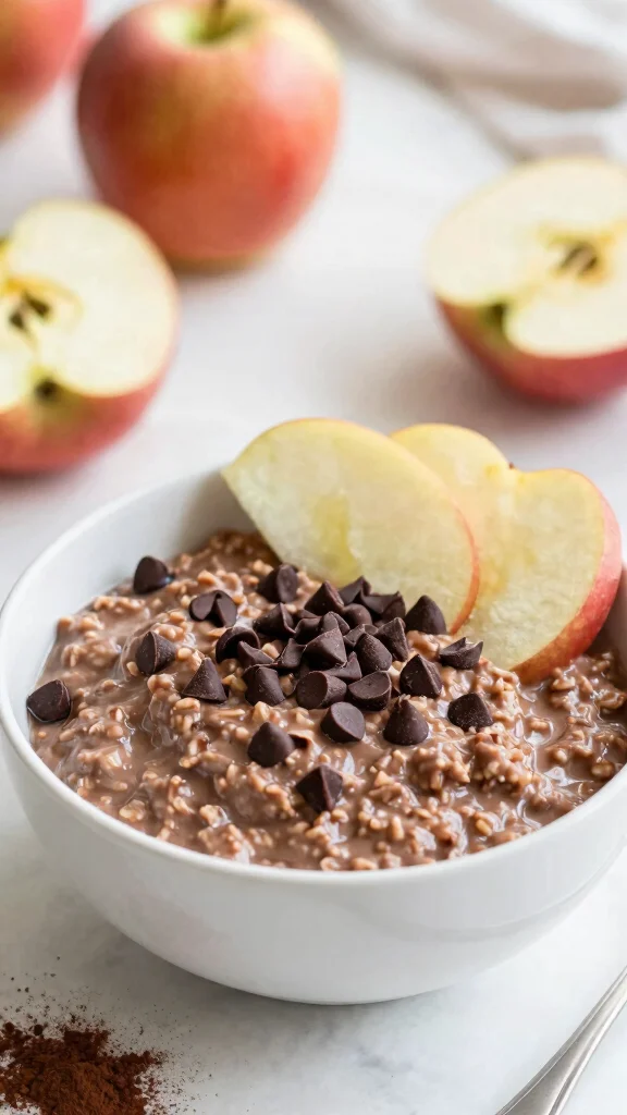 18 Apple Pie Overnight Oats Healthy Recipes - Sweet and Protein-Rich Breakfasts - 13. Chocolate Apple Pie Overnight Oats 1