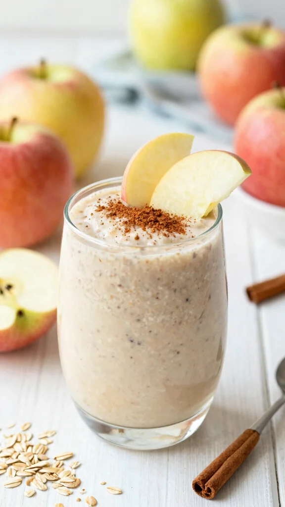 18 Apple Pie Overnight Oats Healthy Recipes - Sweet and Protein-Rich Breakfasts - 17. Apple Pie Overnight Oats Smoothie 1