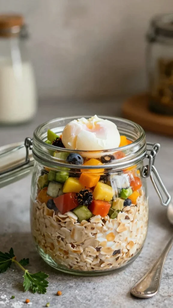 18 Best Overnight Oats Recipes - Delicious and Healthy Breakfast Ideas - 15. Savory Overnight Oats 1