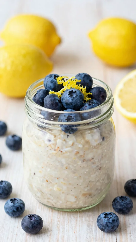 18 Best Overnight Oats Recipes - Delicious and Healthy Breakfast Ideas - 16. Lemon Blueberry Overnight Oats 1