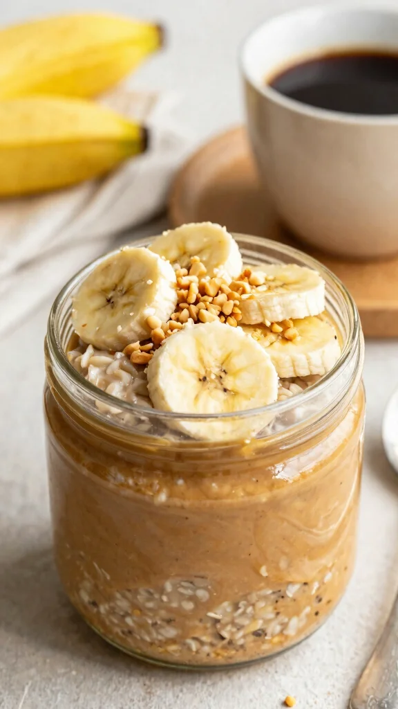 18 Best Overnight Oats Recipes - Delicious and Healthy Breakfast Ideas - 2. Peanut Butter Banana Overnight Oats 1