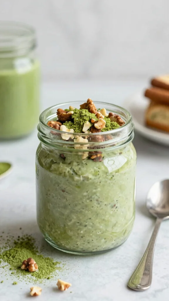 18 Cinnamon Roll Overnight Oats Recipes - Indulgent and Protein-Packed Breakfasts - 11. Matcha Cinnamon Roll Overnight Oats 1