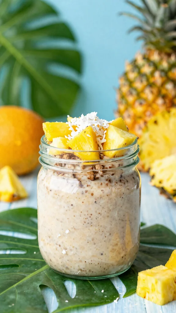 18 Cinnamon Roll Overnight Oats Recipes - Indulgent and Protein-Packed Breakfasts - 15. Tropical Cinnamon Roll Overnight Oats 1