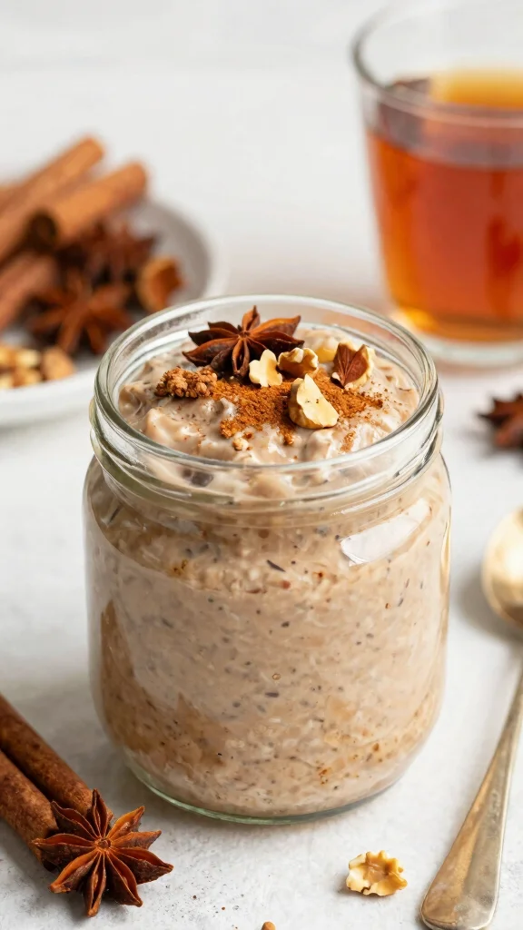 18 Cinnamon Roll Overnight Oats Recipes - Indulgent and Protein-Packed Breakfasts - 16. Chai Spiced Cinnamon Roll Overnight Oats 1