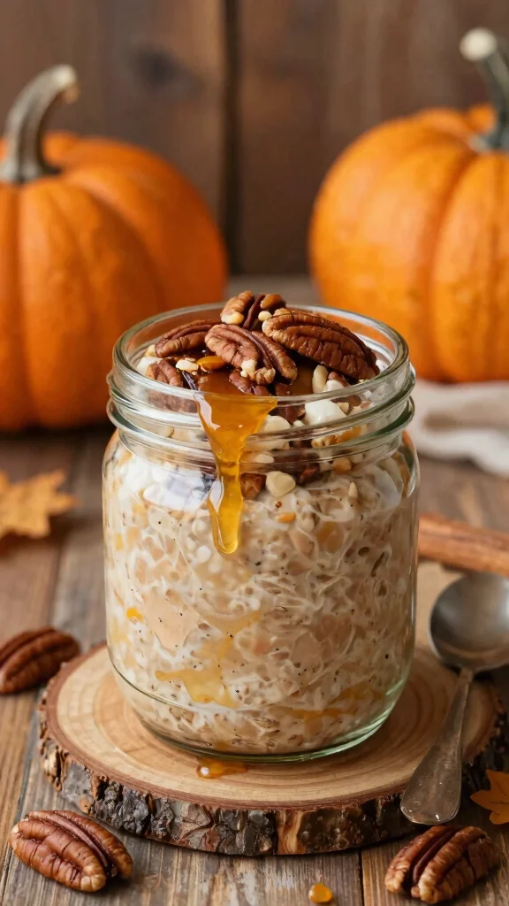 18 Cinnamon Roll Overnight Oats Recipes - Indulgent and Protein-Packed Breakfasts - 3. Pumpkin Spice Cinnamon Roll Overnight Oats 1