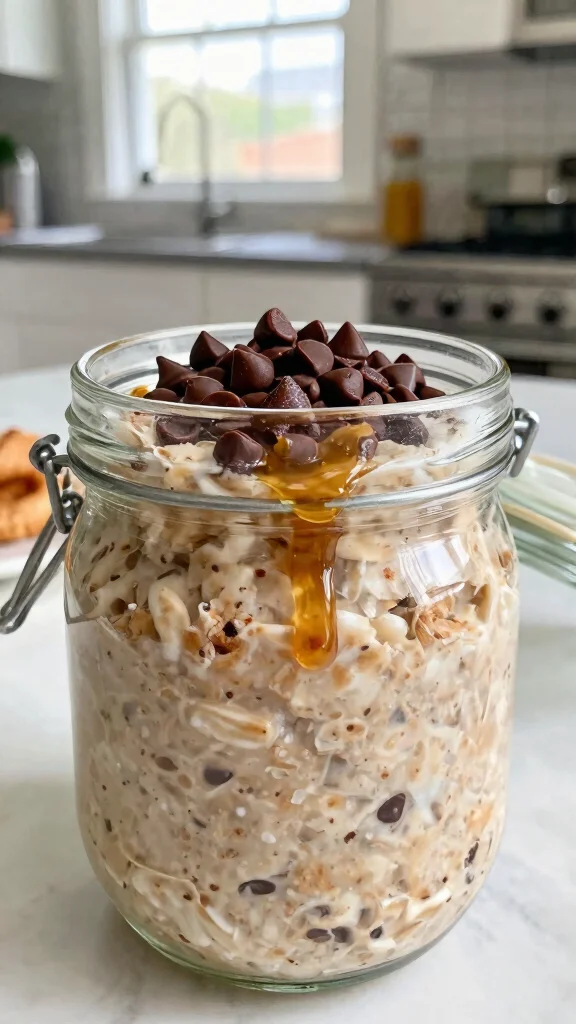 18 Cinnamon Roll Overnight Oats Recipes - Indulgent and Protein-Packed Breakfasts - 6. Chocolate Chip Cinnamon Roll Overnight Oats 1