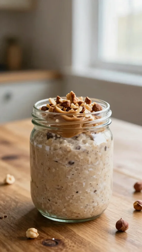 18 Cookie Dough Overnight Oats Recipes - Sweet and Healthy Breakfasts - 15. Hazelnut Cookie Dough Oats 1